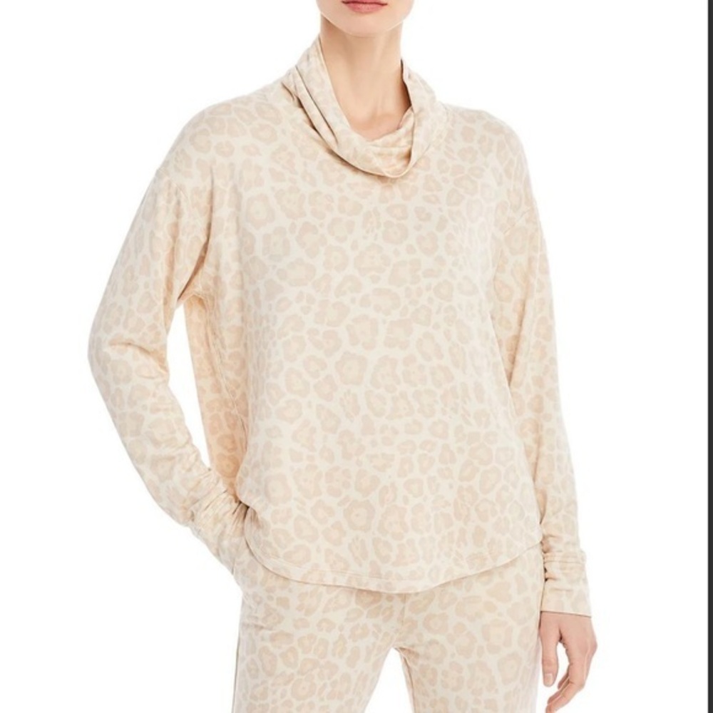 SPLENDID ANIMAL PRINT PULL OVER MOCK TURTLENECK SWEATER